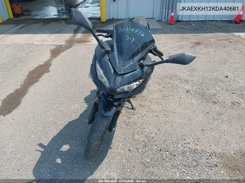 2019 Kawasaki Ex400 VIN: JKAEXKH12KDA40681 Lot: 45514876