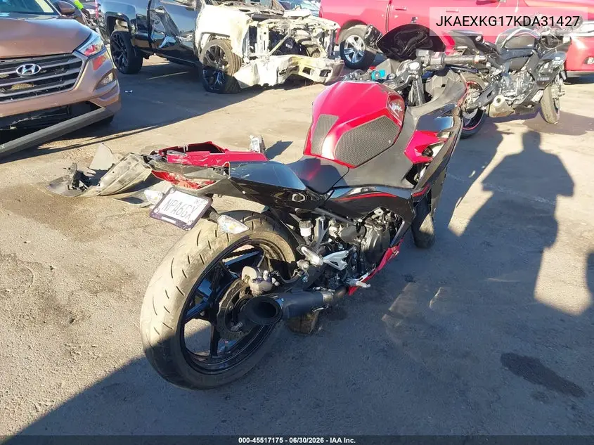 2019 Kawasaki Ex400 VIN: JKAEXKG17KDA31427 Lot: 45517175