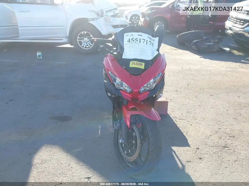 2019 Kawasaki Ex400 VIN: JKAEXKG17KDA31427 Lot: 45517175
