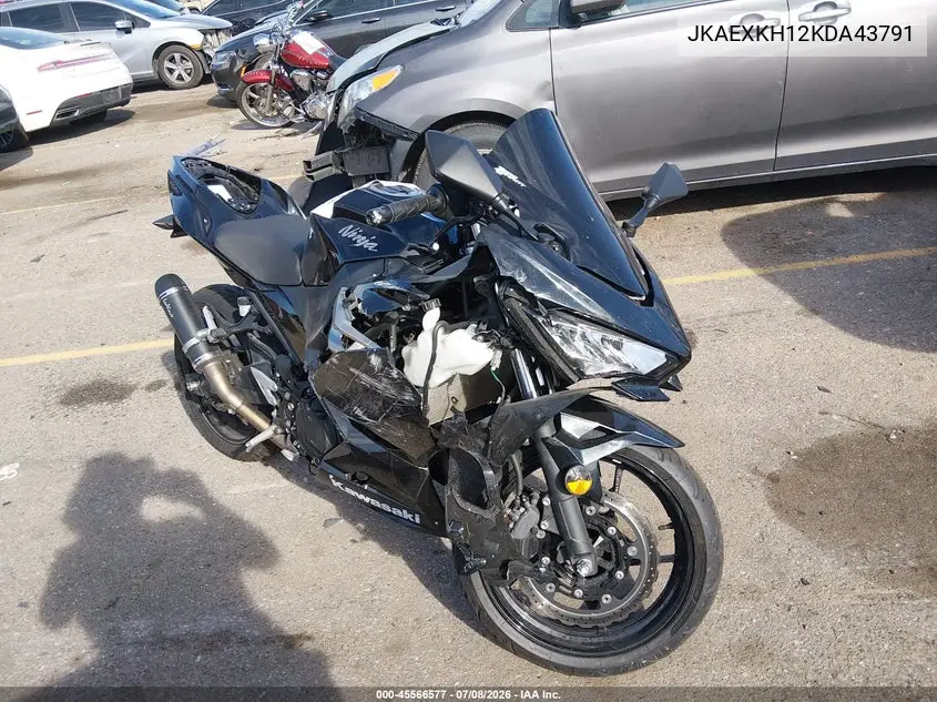 2019 Kawasaki Ex400 VIN: JKAEXKH12KDA43791 Lot: 45566577