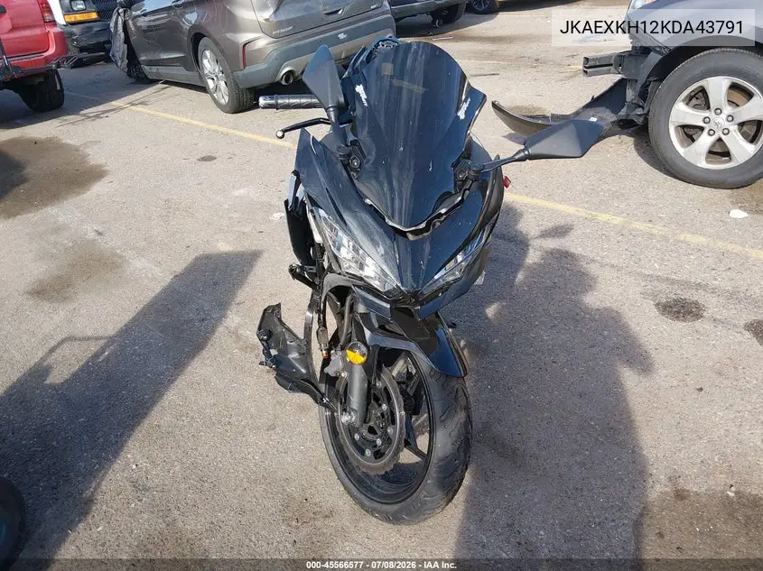 2019 Kawasaki Ex400 VIN: JKAEXKH12KDA43791 Lot: 45566577