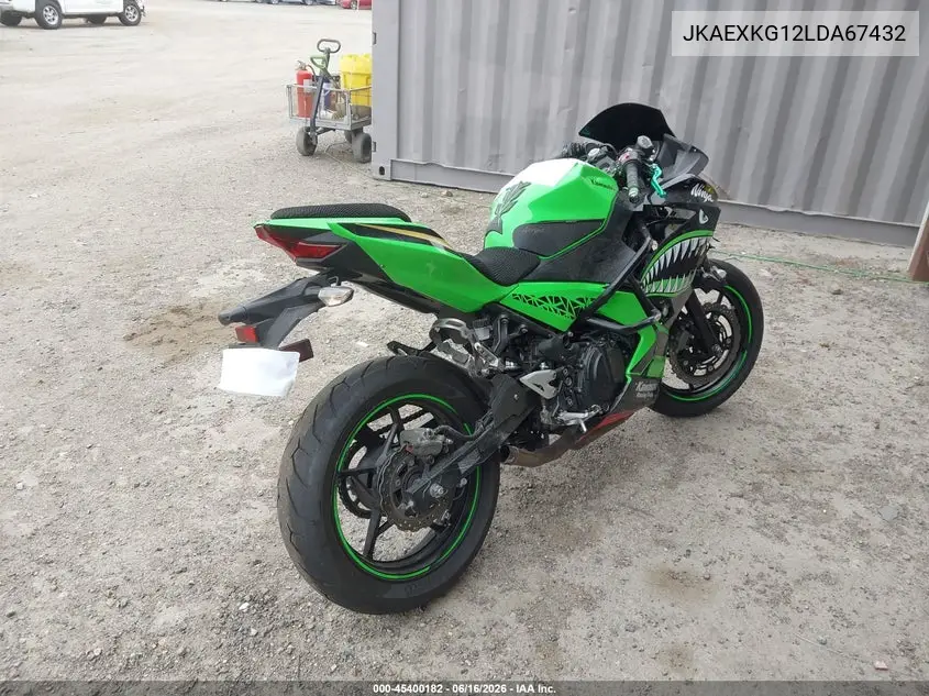 2020 Kawasaki Ex400 VIN: JKAEXKG12LDA67432 Lot: 45400182