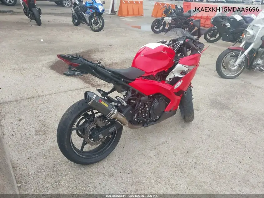 2021 Kawasaki Ex400 VIN: JKAEXKH15MDAA9696 Lot: 44964331
