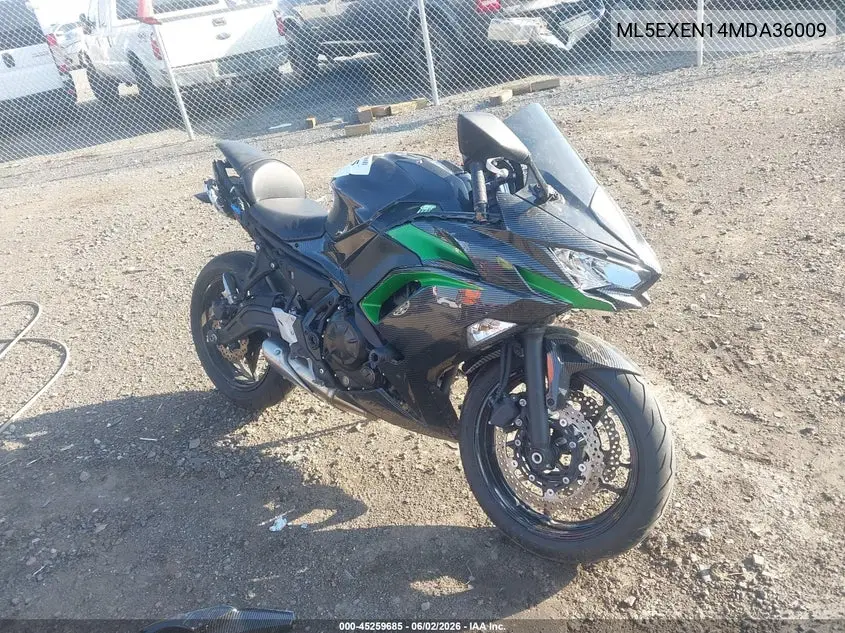 2021 Kawasaki Ex650 N VIN: ML5EXEN14MDA36009 Lot: 45259685