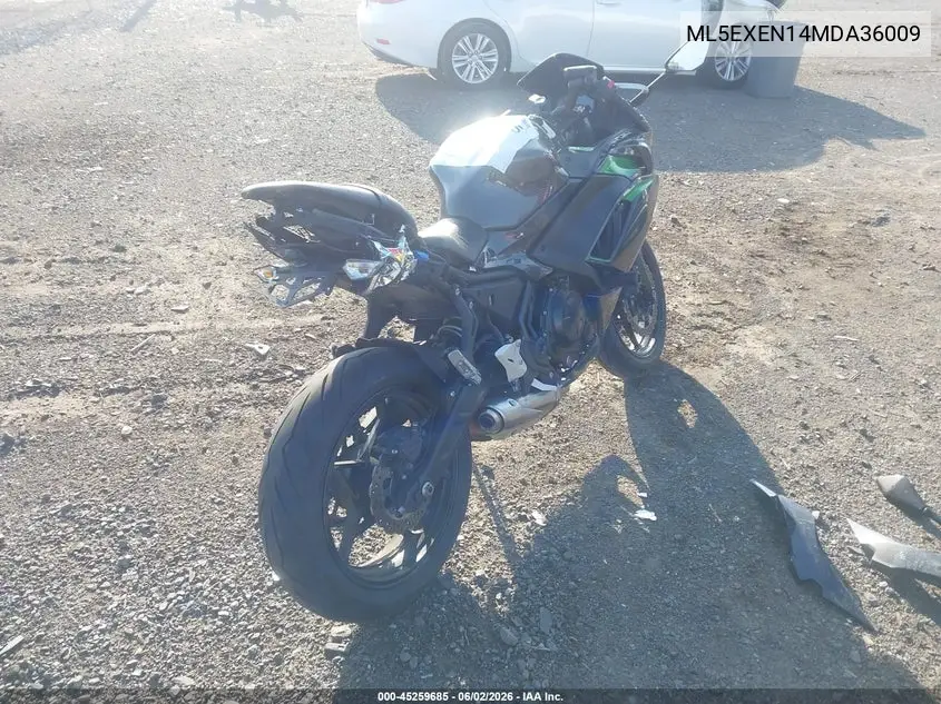 2021 Kawasaki Ex650 N VIN: ML5EXEN14MDA36009 Lot: 45259685