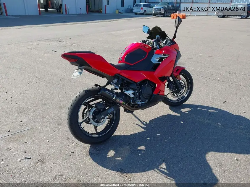 2021 Kawasaki Ex400 VIN: JKAEXKG1XMDAA2678 Lot: 45534684