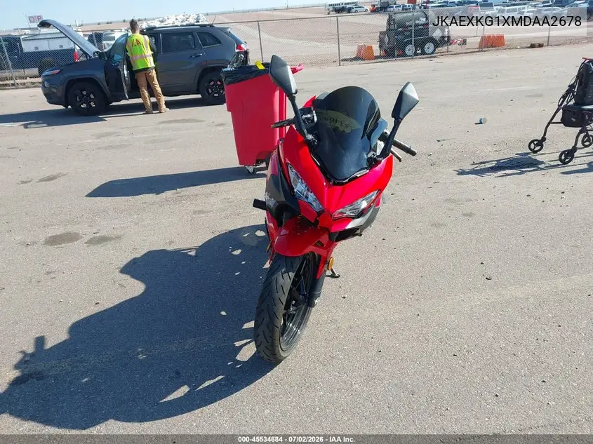 2021 Kawasaki Ex400 VIN: JKAEXKG1XMDAA2678 Lot: 45534684