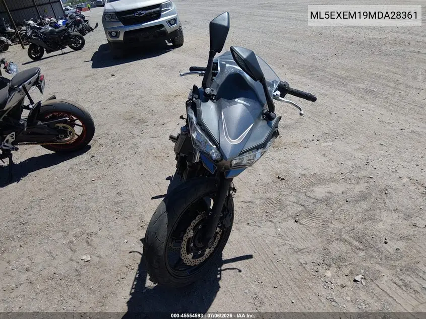 2021 Kawasaki Ex650 M VIN: ML5EXEM19MDA28361 Lot: 45554593