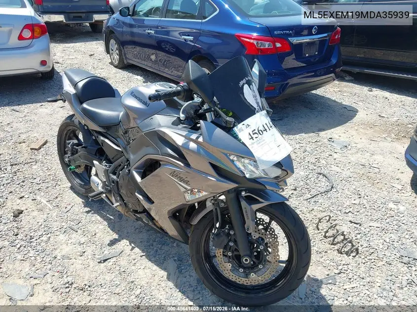 2021 Kawasaki Ex650 M VIN: ML5EXEM19MDA35939 Lot: 45641402