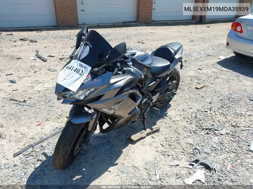 2021 Kawasaki Ex650 M VIN: ML5EXEM19MDA35939 Lot: 45641402