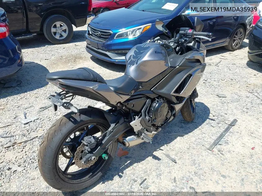 2021 Kawasaki Ex650 M VIN: ML5EXEM19MDA35939 Lot: 45641402