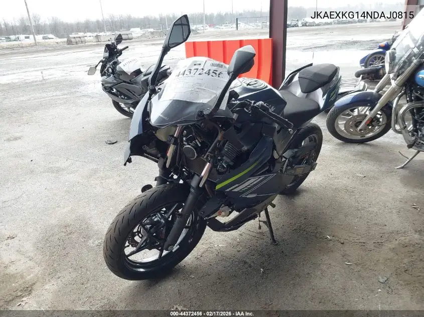 2022 Kawasaki Ex400 VIN: JKAEXKG14NDAJ0815 Lot: 44372456