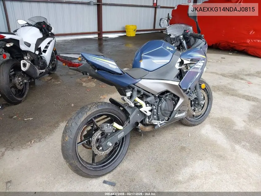 2022 Kawasaki Ex400 VIN: JKAEXKG14NDAJ0815 Lot: 44372456