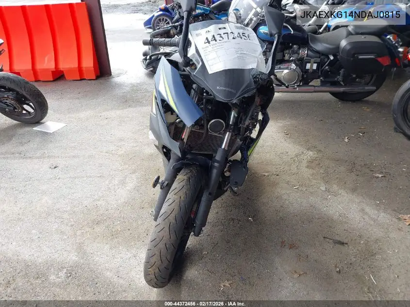 2022 Kawasaki Ex400 VIN: JKAEXKG14NDAJ0815 Lot: 44372456