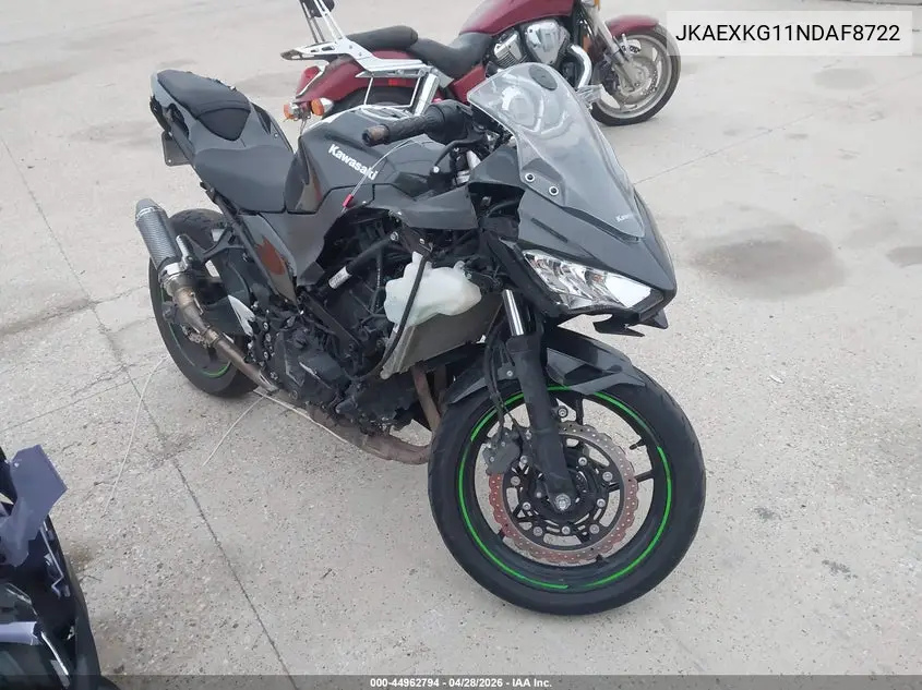 2022 Kawasaki Ex400 VIN: JKAEXKG11NDAF8722 Lot: 44962794