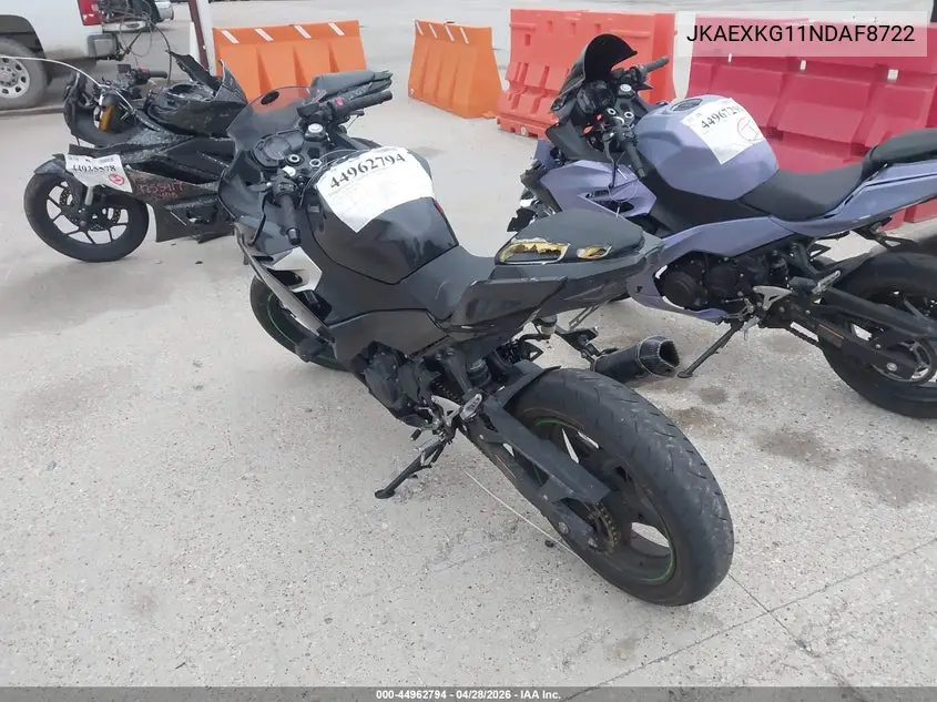 2022 Kawasaki Ex400 VIN: JKAEXKG11NDAF8722 Lot: 44962794