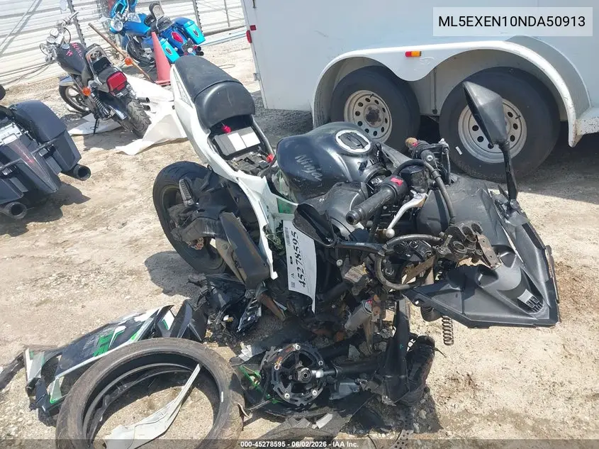 2022 Kawasaki Ex650 N VIN: ML5EXEN10NDA50913 Lot: 45278595