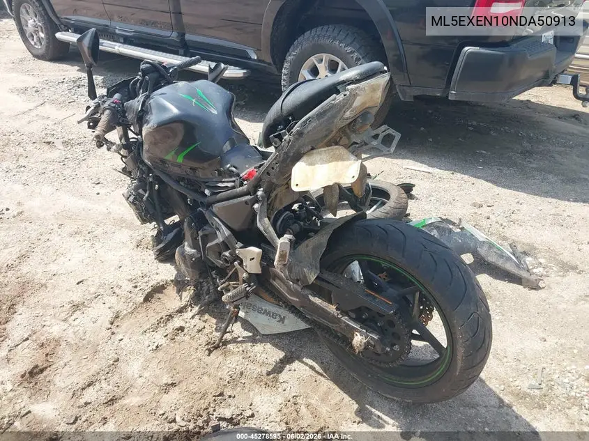 2022 Kawasaki Ex650 N VIN: ML5EXEN10NDA50913 Lot: 45278595