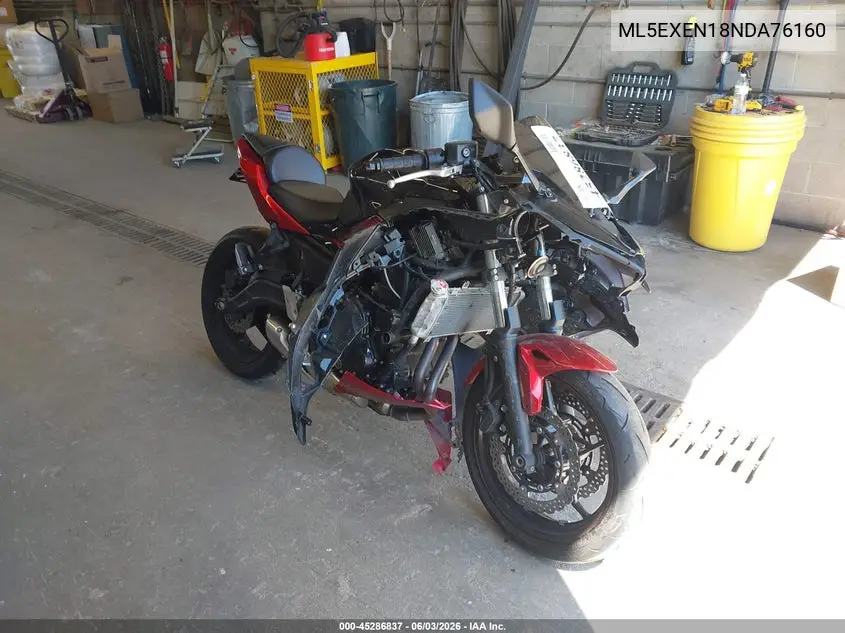 2022 Kawasaki Ex650 N VIN: ML5EXEN18NDA76160 Lot: 45286837