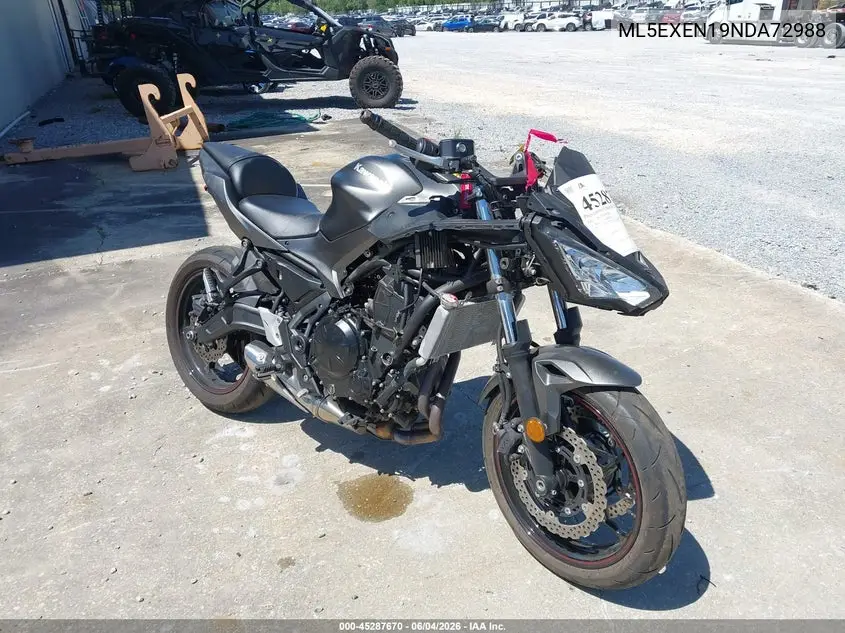 2022 Kawasaki Ex650 N VIN: ML5EXEN19NDA72988 Lot: 45287670