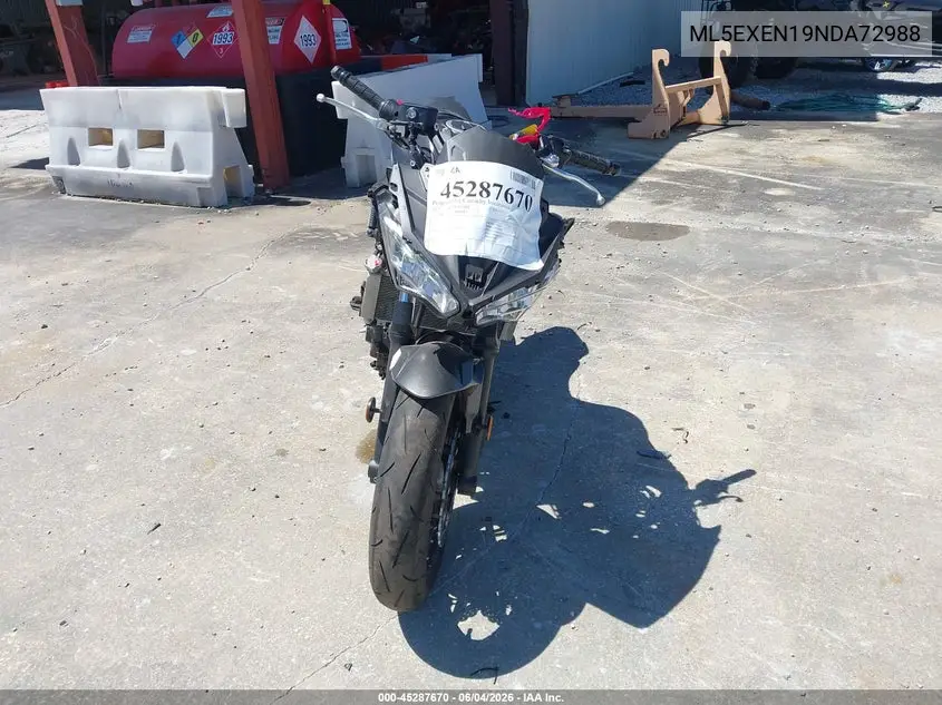 2022 Kawasaki Ex650 N VIN: ML5EXEN19NDA72988 Lot: 45287670