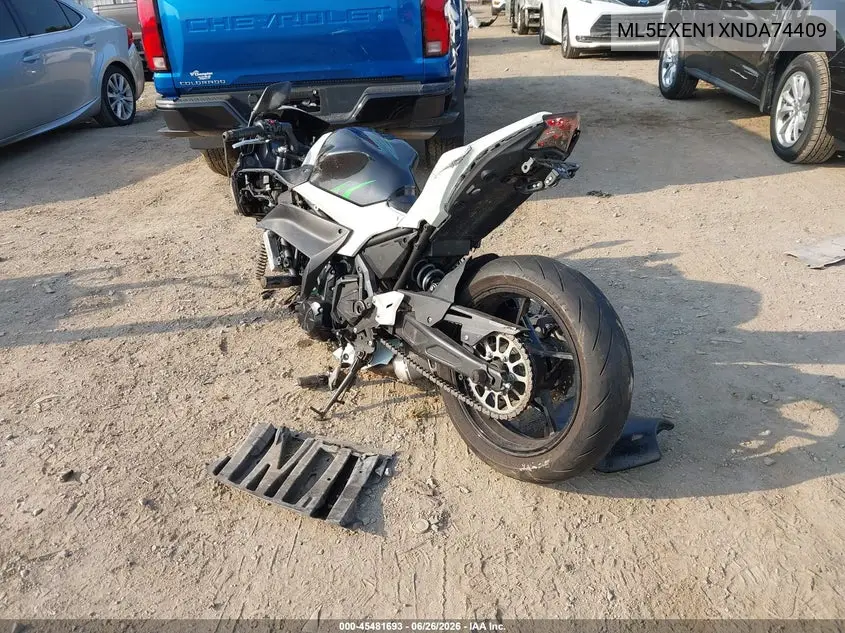 2022 Kawasaki Ex650 N VIN: ML5EXEN1XNDA74409 Lot: 45481693