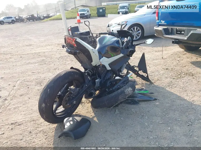 2022 Kawasaki Ex650 N VIN: ML5EXEN1XNDA74409 Lot: 45481693