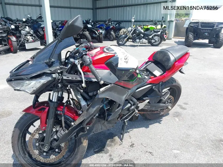 2022 Kawasaki Ex650 N VIN: ML5EXEN15NDA75256 Lot: 45531254