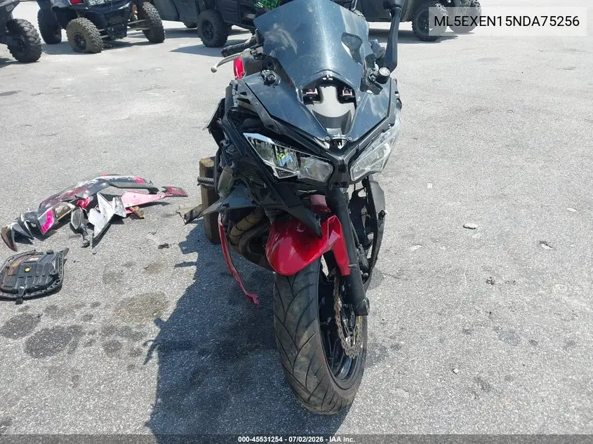 2022 Kawasaki Ex650 N VIN: ML5EXEN15NDA75256 Lot: 45531254