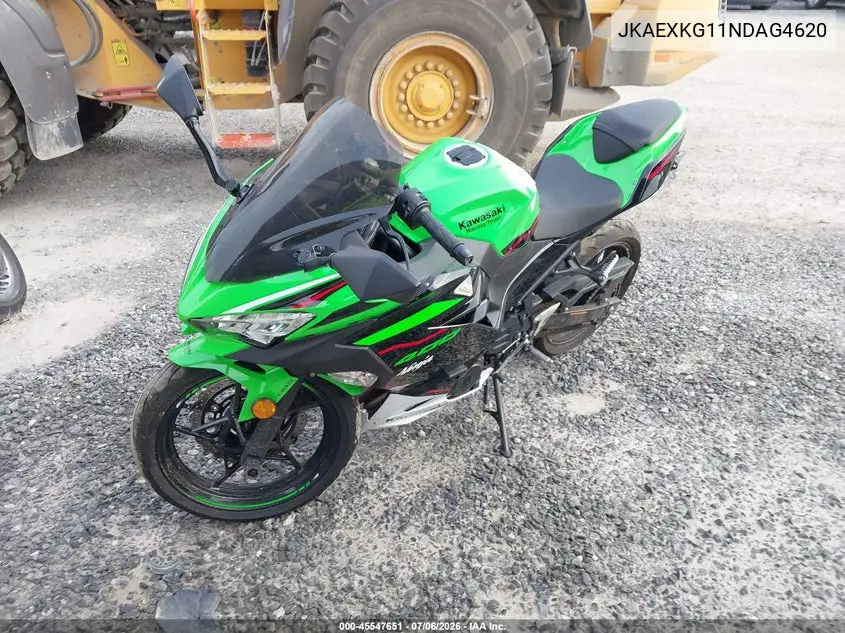 2022 Kawasaki Ex400 VIN: JKAEXKG11NDAG4620 Lot: 45547651