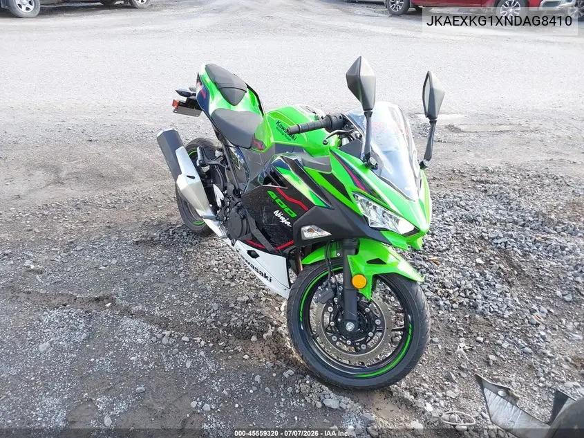 2022 Kawasaki Ex400 VIN: JKAEXKG1XNDAG8410 Lot: 45559320