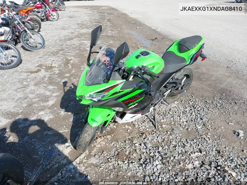 2022 Kawasaki Ex400 VIN: JKAEXKG1XNDAG8410 Lot: 45559320