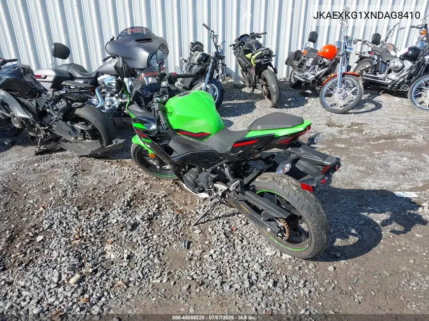 2022 Kawasaki Ex400 VIN: JKAEXKG1XNDAG8410 Lot: 45559320