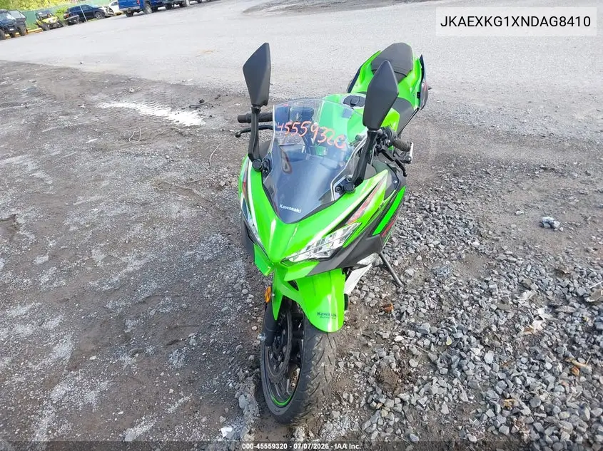 2022 Kawasaki Ex400 VIN: JKAEXKG1XNDAG8410 Lot: 45559320