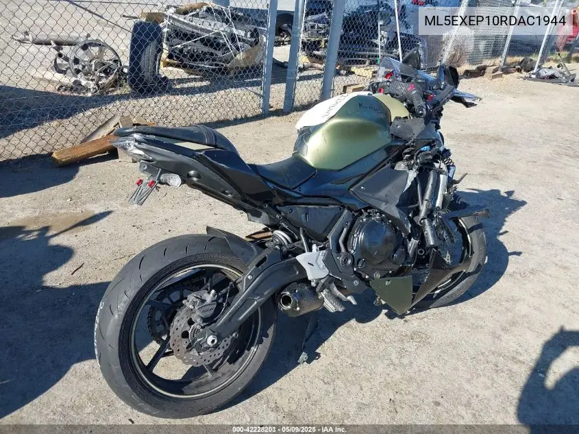 2024 Kawasaki Ex650 P VIN: ML5EXEP10RDAC1944 Lot: 42228203