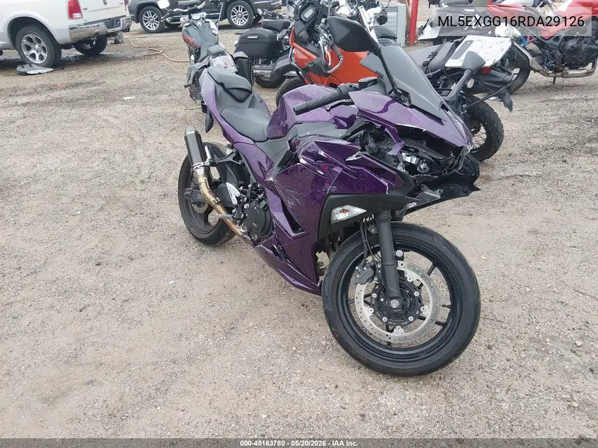 2024 Kawasaki Ex500 VIN: ML5EXGG16RDA29126 Lot: 45163780