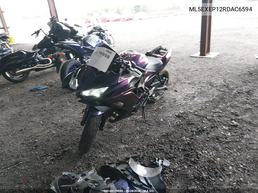 2024 Kawasaki Ex650 P VIN: ML5EXEP12RDAC6594 Lot: 45179998