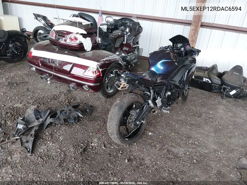 2024 Kawasaki Ex650 P VIN: ML5EXEP12RDAC6594 Lot: 45179998