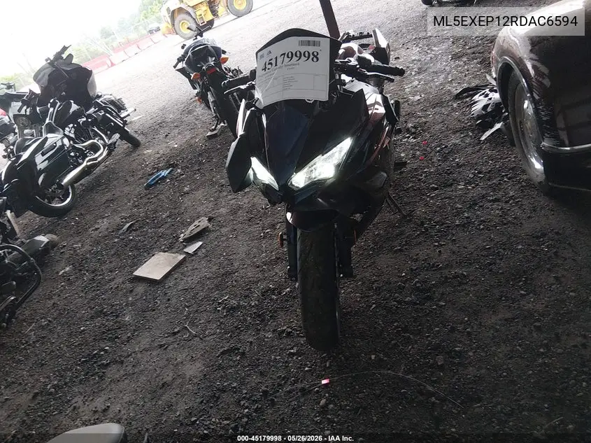 2024 Kawasaki Ex650 P VIN: ML5EXEP12RDAC6594 Lot: 45179998