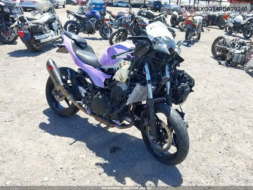 2024 Kawasaki Ex500 VIN: ML5EXGG14RDA29240 Lot: 45190064
