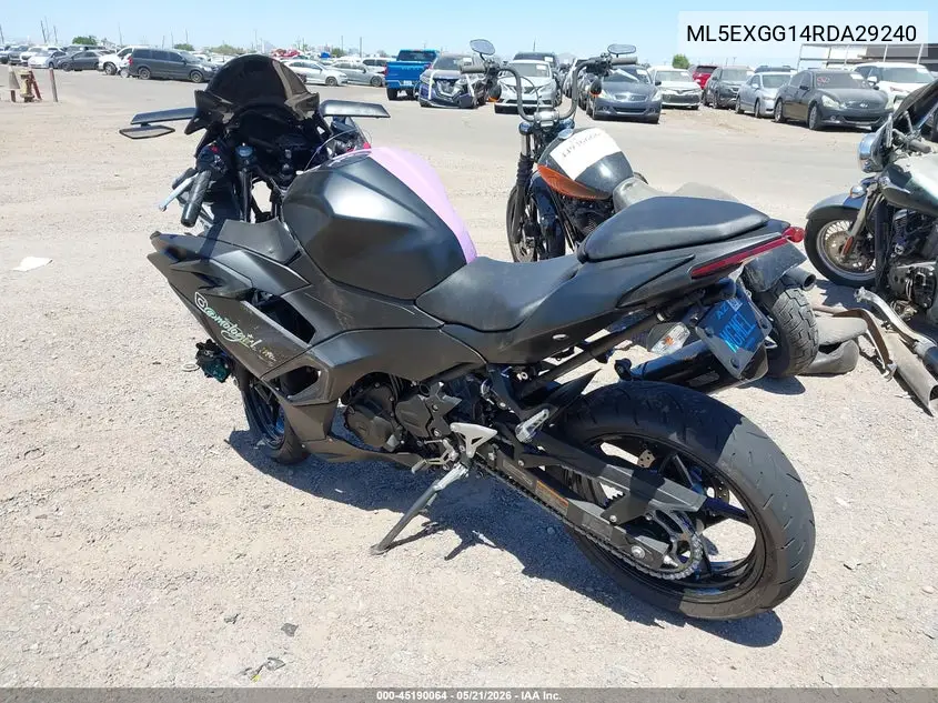 2024 Kawasaki Ex500 VIN: ML5EXGG14RDA29240 Lot: 45190064