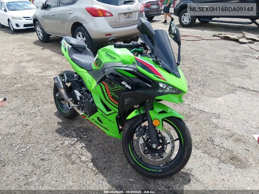 2024 Kawasaki Ex500 H VIN: ML5EXGH16RDA09148 Lot: 45246280