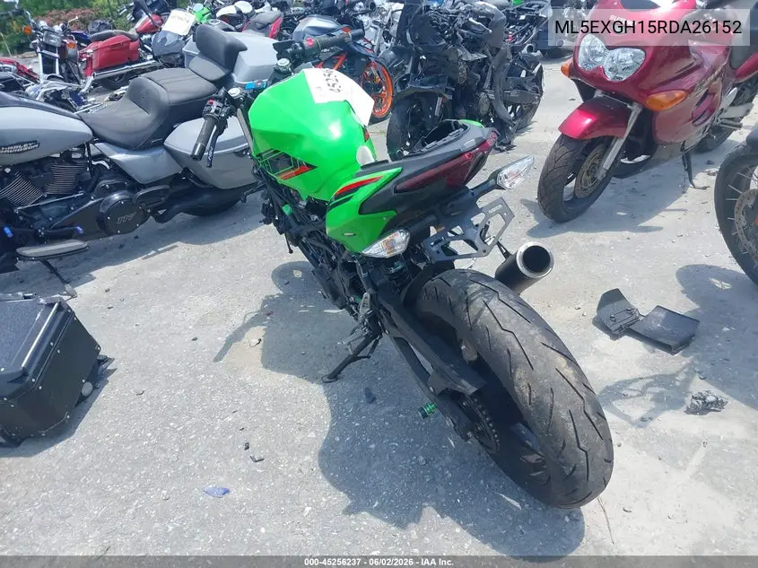 2024 Kawasaki Ex500 H VIN: ML5EXGH15RDA26152 Lot: 45256237