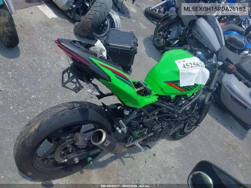 2024 Kawasaki Ex500 H VIN: ML5EXGH15RDA26152 Lot: 45256237