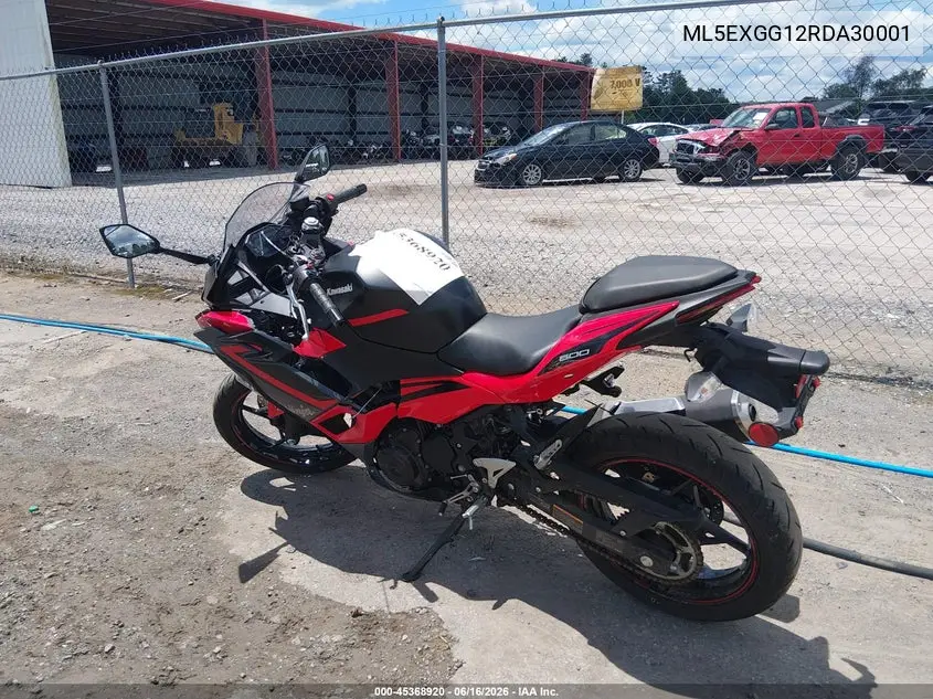 2024 Kawasaki Ex500 VIN: ML5EXGG12RDA30001 Lot: 45368920
