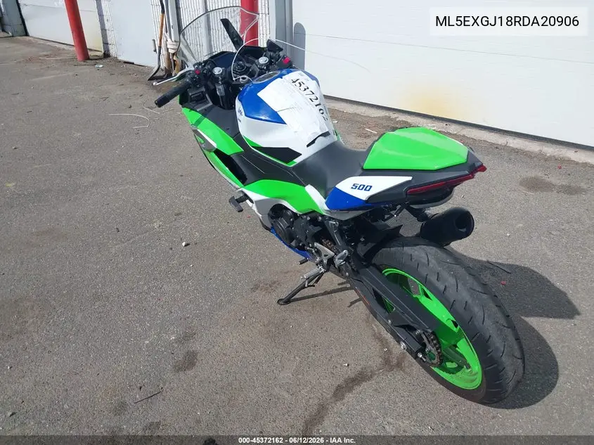 2024 Kawasaki Ex500 A/B VIN: ML5EXGJ18RDA20906 Lot: 45372162