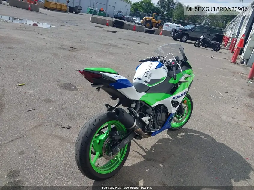 2024 Kawasaki Ex500 A/B VIN: ML5EXGJ18RDA20906 Lot: 45372162