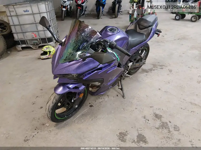 2024 Kawasaki Ex500 A/B VIN: ML5EXGJ12RDA06886 Lot: 45374319