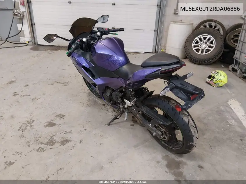 2024 Kawasaki Ex500 A/B VIN: ML5EXGJ12RDA06886 Lot: 45374319