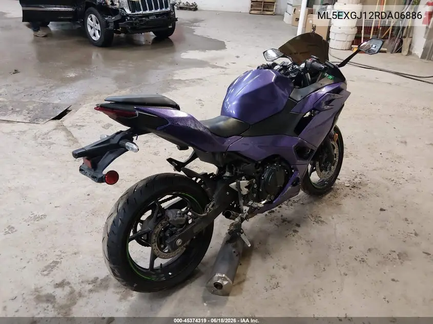 2024 Kawasaki Ex500 A/B VIN: ML5EXGJ12RDA06886 Lot: 45374319
